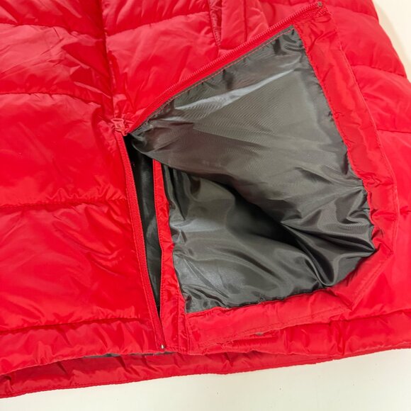 Swiss Tech Red Long Puffer Vest Womens Size 1X Hooded Sleeveless Outerwear - Picture 13 of 14